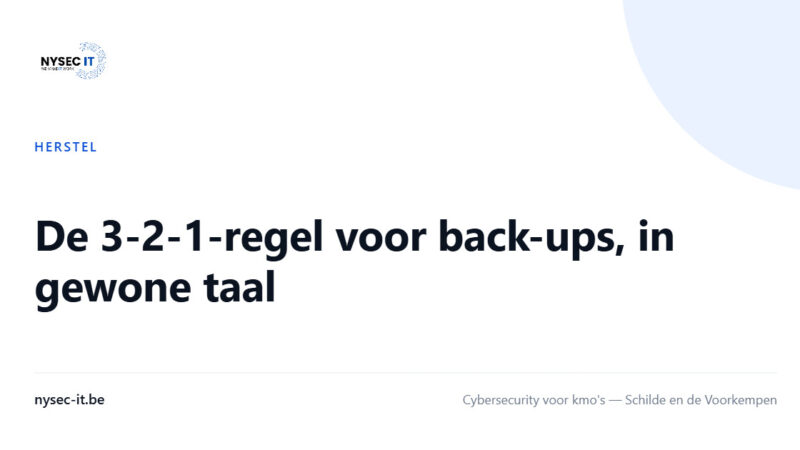 De 3-2-1-regel voor back-ups, in gewone taal — Nysec-IT