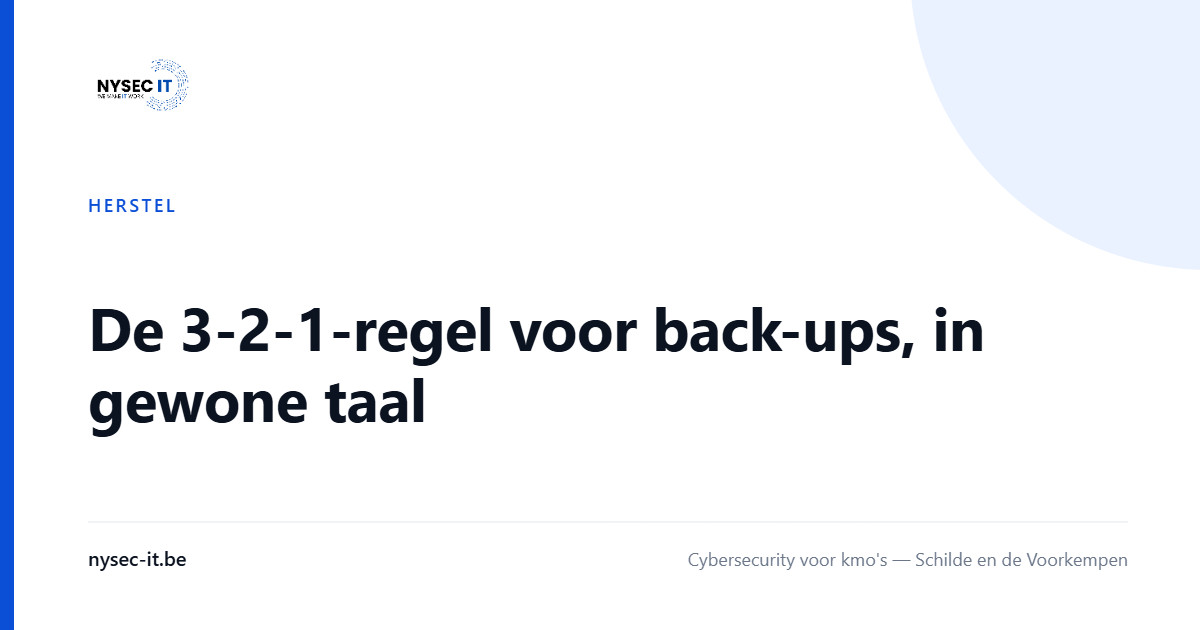 De 3-2-1-regel voor back-ups, in gewone taal — Nysec-IT