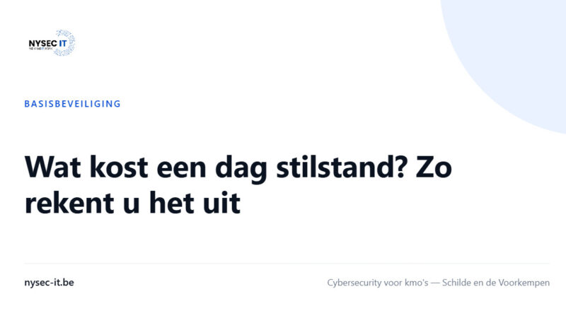 Wat kost een dag stilstand? Zo rekent u het uit — Nysec-IT