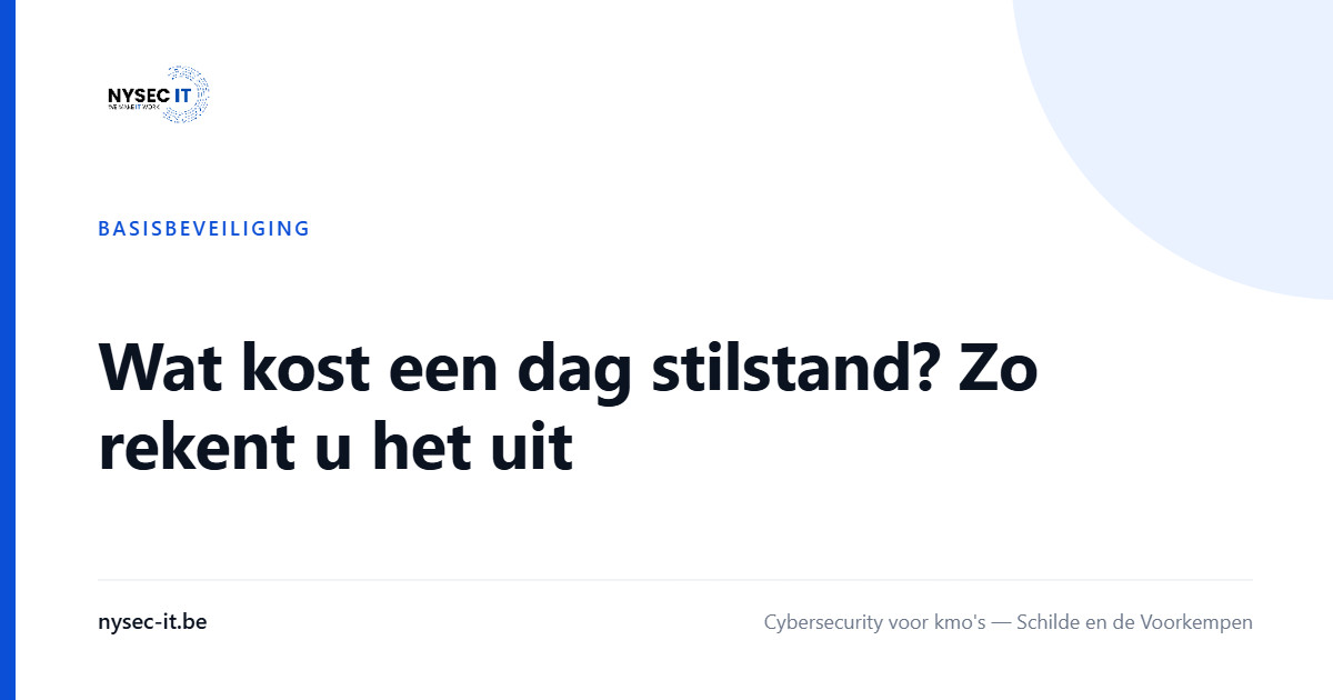 Wat kost een dag stilstand? Zo rekent u het uit — Nysec-IT