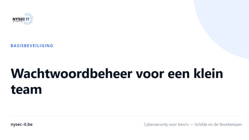 Wachtwoordbeheer voor een klein team — Nysec-IT