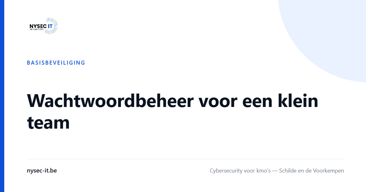Wachtwoordbeheer voor een klein team — Nysec-IT